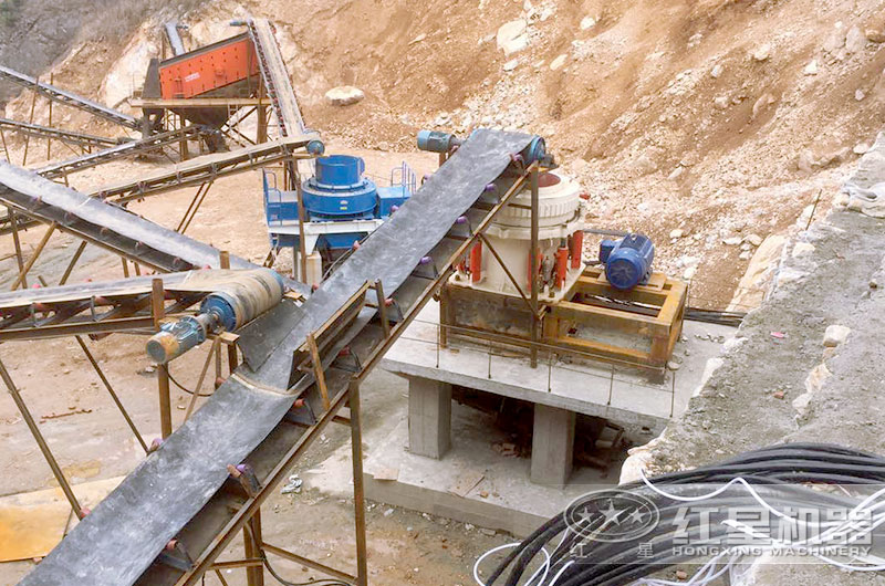 固定式小型鵝卵石制砂機生產現場